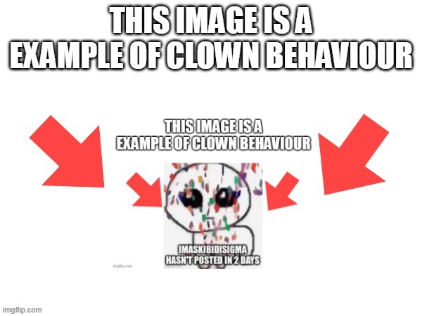 This image is a example of clown behaviour | image tagged in this image is a example of clown behaviour | made w/ Imgflip meme maker