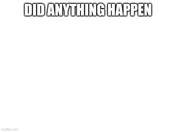 DID ANYTHING HAPPEN | made w/ Imgflip meme maker