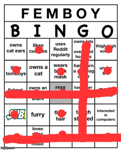 Femboy Bingo | image tagged in femboy bingo | made w/ Imgflip meme maker