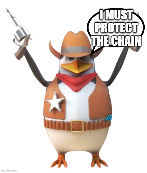 use this in comments to protect chains | I MUST PROTECT THE CHAIN | image tagged in officer private | made w/ Imgflip meme maker