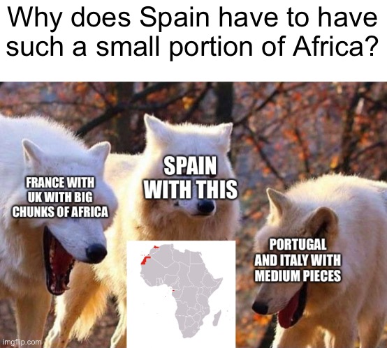 Spain with this (Equatorial Guinea) | Why does Spain have to have such a small portion of Africa? | image tagged in equatorial guinea,africa,spain,history | made w/ Imgflip meme maker