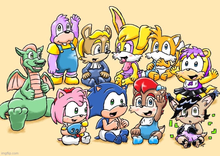 Posting every Sonic babies template until I’m banned | image tagged in littlest freedom fighters commission | made w/ Imgflip meme maker