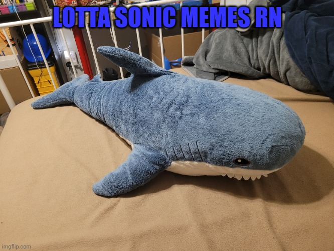 Huh | LOTTA SONIC MEMES RN | image tagged in my blahaj | made w/ Imgflip meme maker