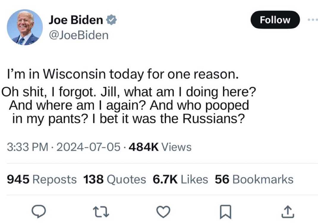 High Quality Joe Biden tweet Blank Meme Template