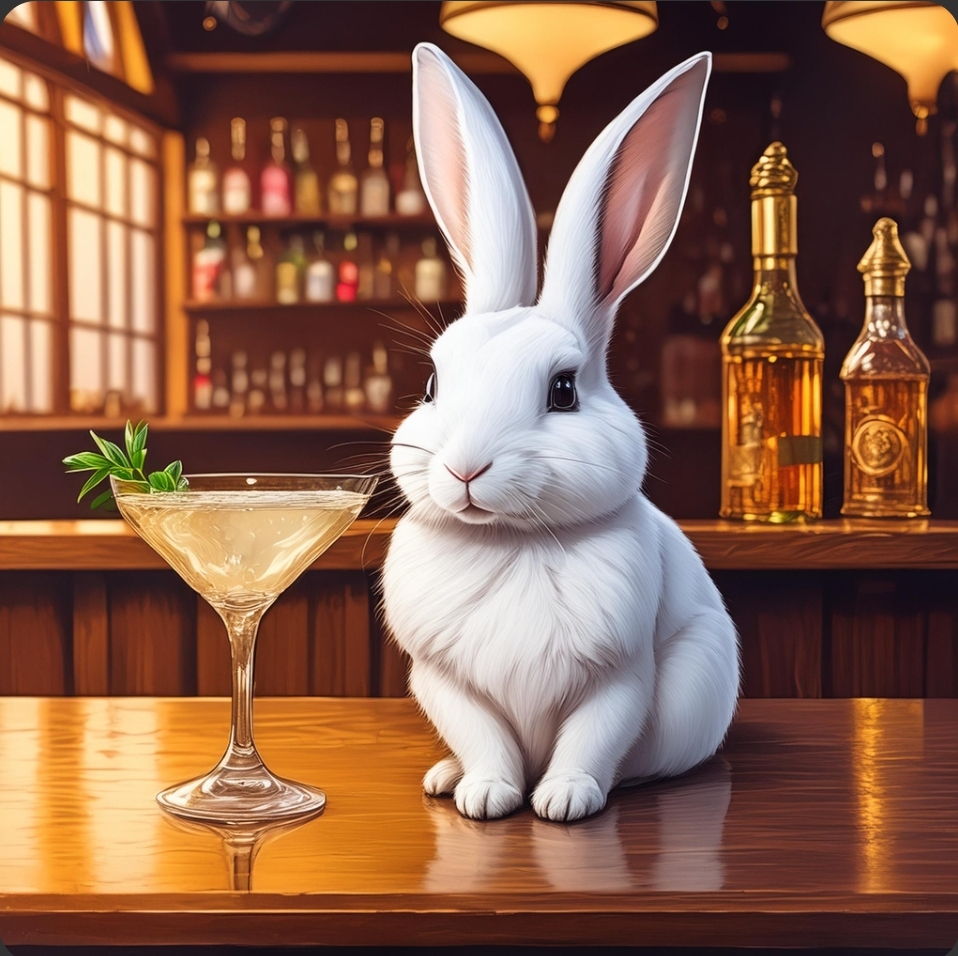 Rabbit at the bar Blank Meme Template