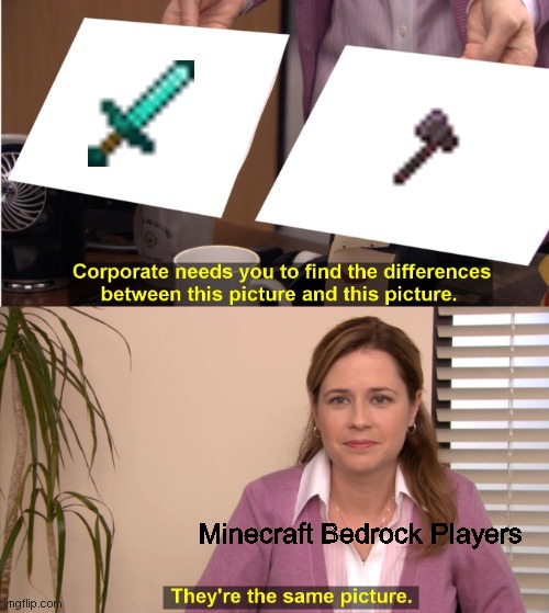 They're The Same Picture | Minecraft Bedrock Players | image tagged in memes,they're the same picture | made w/ Imgflip meme maker