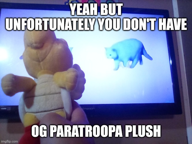 YEAH BUT UNFORTUNATELY YOU DON'T HAVE; OG PARATROOPA PLUSH | made w/ Imgflip meme maker