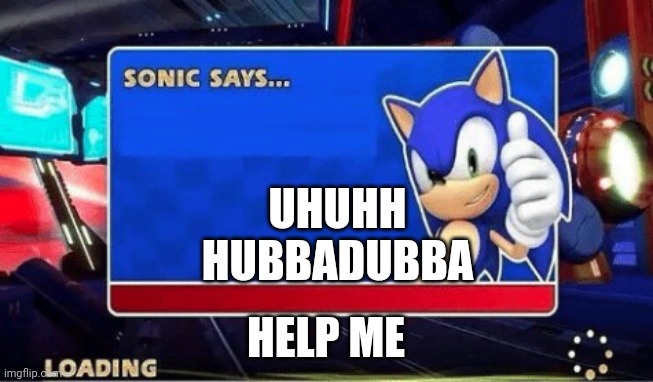 Sonic Says | UHUHH HUBBADUBBA; HELP ME | image tagged in sonic says | made w/ Imgflip meme maker