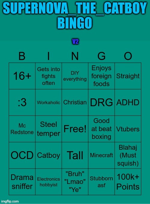 Its out! | image tagged in supernova bingo v2 | made w/ Imgflip meme maker