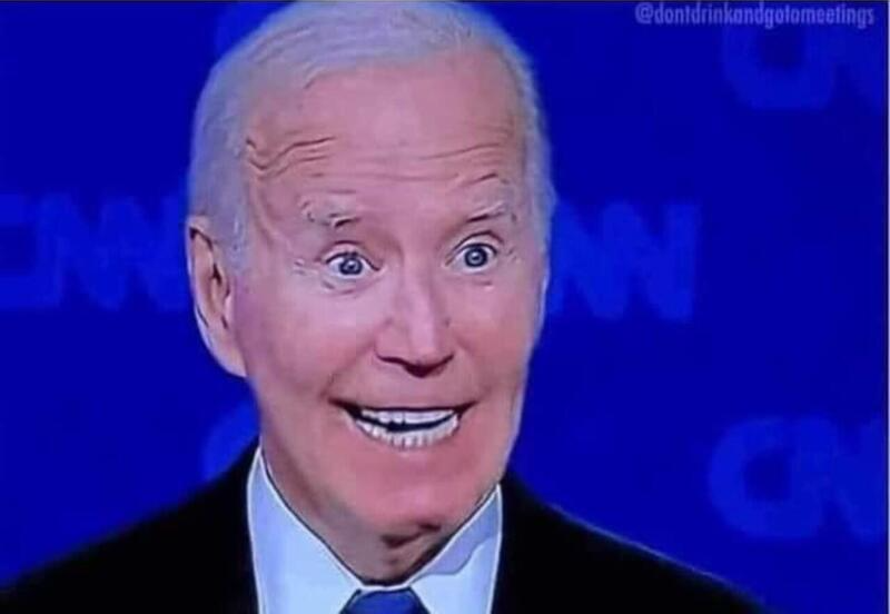 Grinning Demented Joe Biden Blank Meme Template