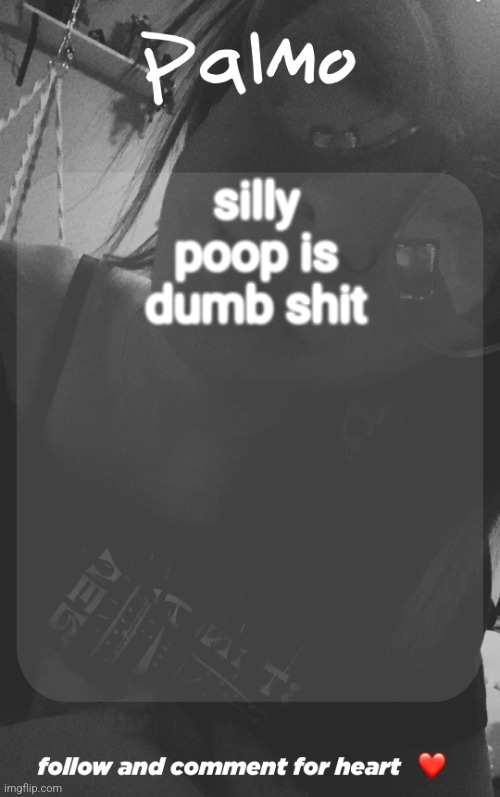 comment and follow. | silly poop is dumb shit | image tagged in comment and follow | made w/ Imgflip meme maker