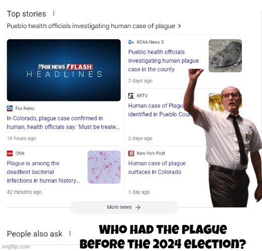 Colorado now has the Plague | Who had the plague before the 2024 election? | image tagged in plague,colorado,pandemic,cdc,elections,maga | made w/ Imgflip meme maker