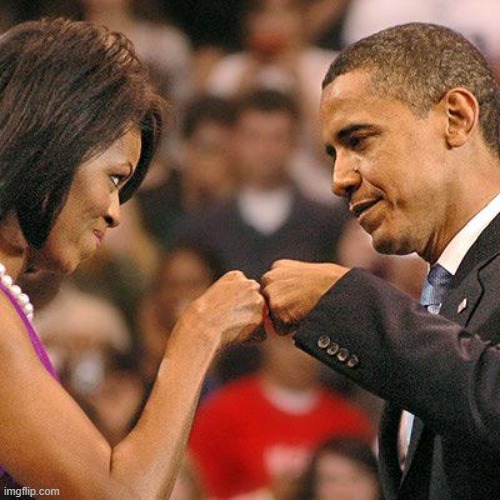 Michelle and Barak Obama fist bump | image tagged in michelle and barak obama fist bump | made w/ Imgflip meme maker
