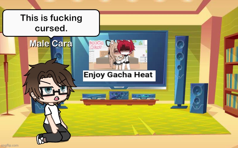 Male Cara keeps roasting the ads i send him. Nobody who has a brain enjoys Gacha Heat. | image tagged in pop up school 2,pus2,male cara,gacha heat,ads,roasted | made w/ Imgflip meme maker