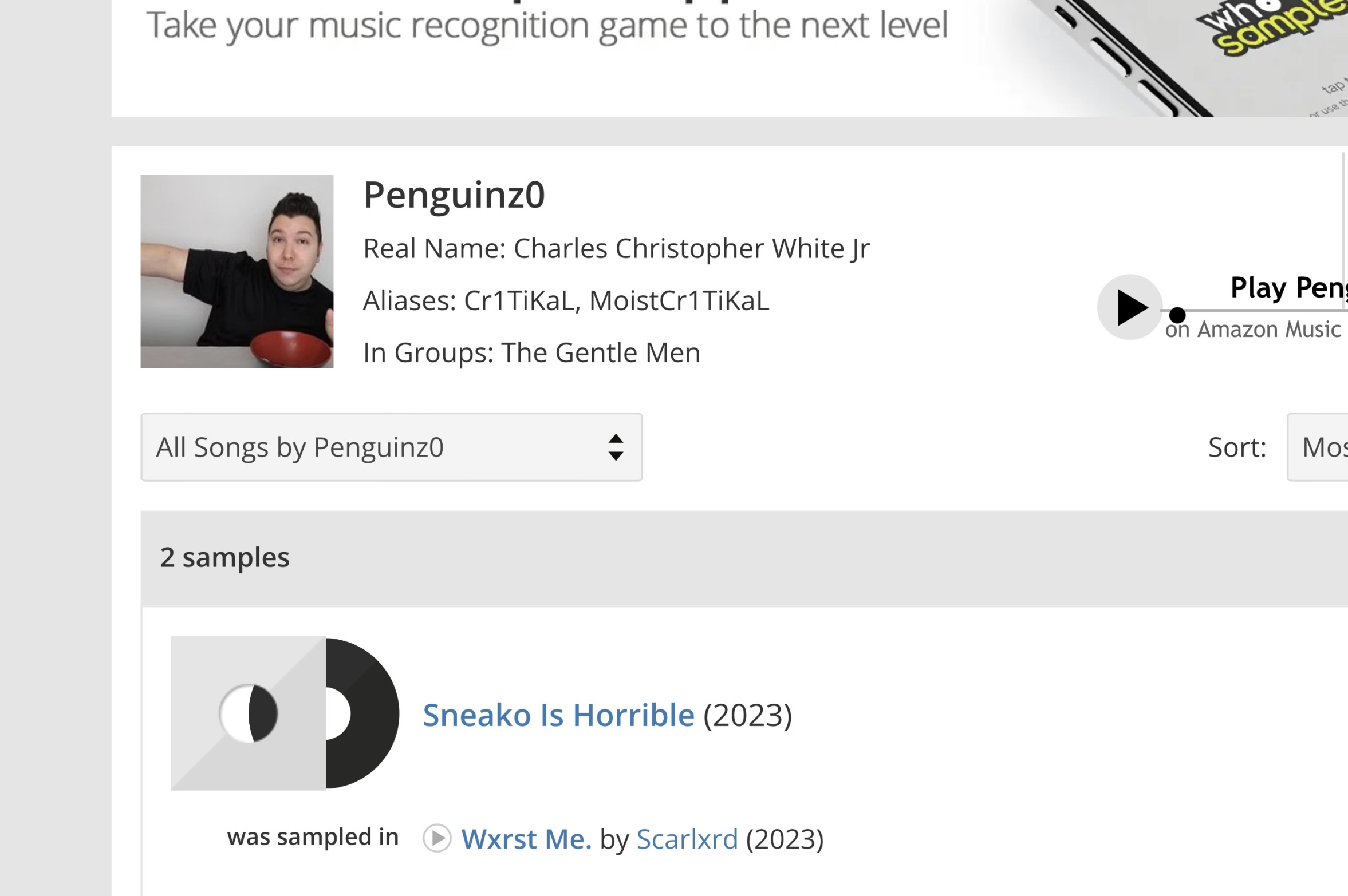 Penguinz0 on whosampled.com Blank Meme Template