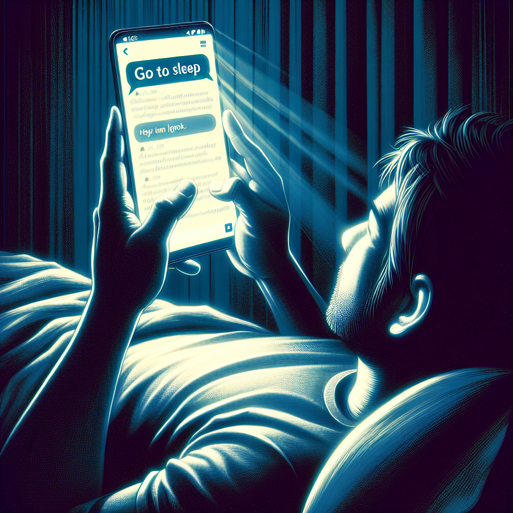 High Quality Guy scrolling Reddit in bed. Sees a post that says go to sleep Blank Meme Template