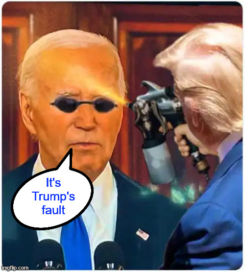 Orange man bad | It's Trump's fault | image tagged in orange man bad | made w/ Imgflip meme maker