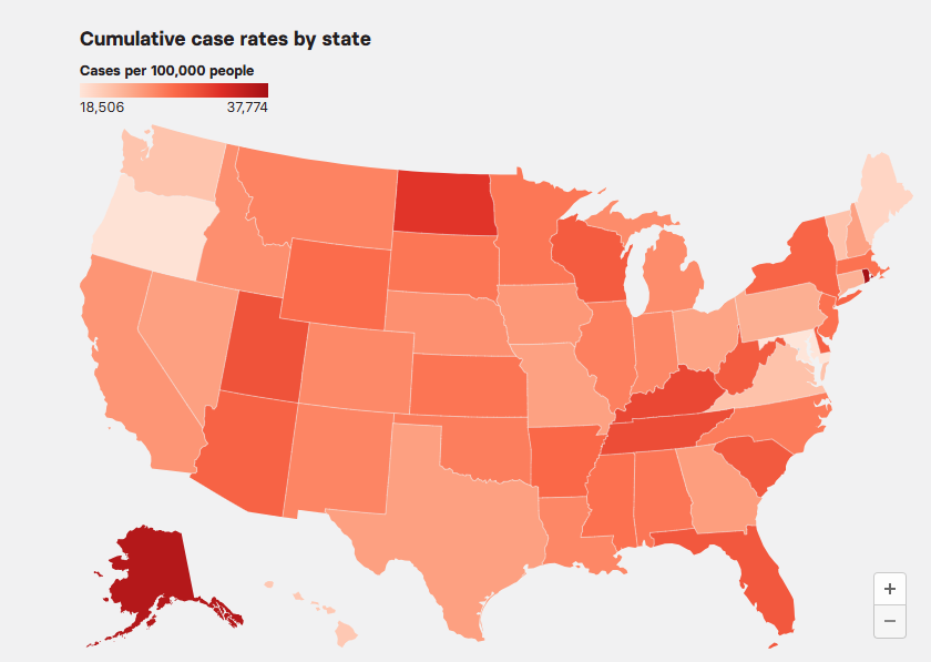 High Quality COVID cases by State 2022 Blank Meme Template