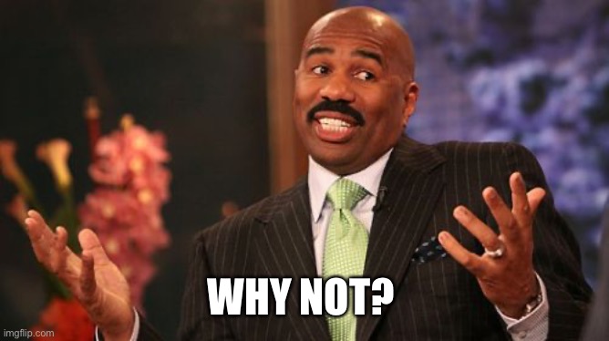 Steve Harvey Meme | WHY NOT? | image tagged in memes,steve harvey | made w/ Imgflip meme maker