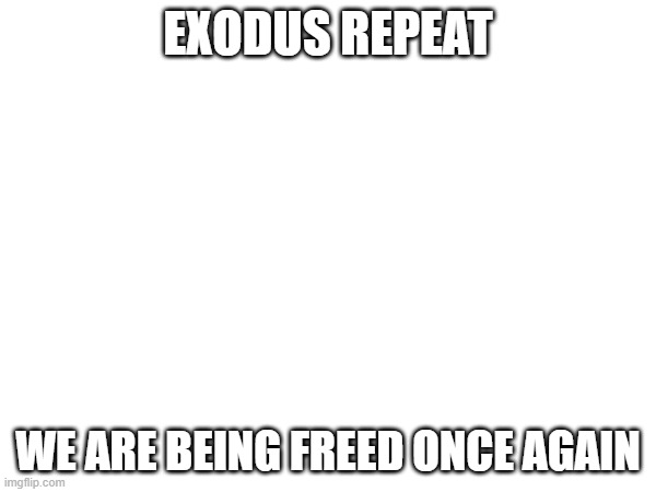 EXODUS REPEAT; WE ARE BEING FREED ONCE AGAIN | image tagged in god is love,god bless america | made w/ Imgflip meme maker