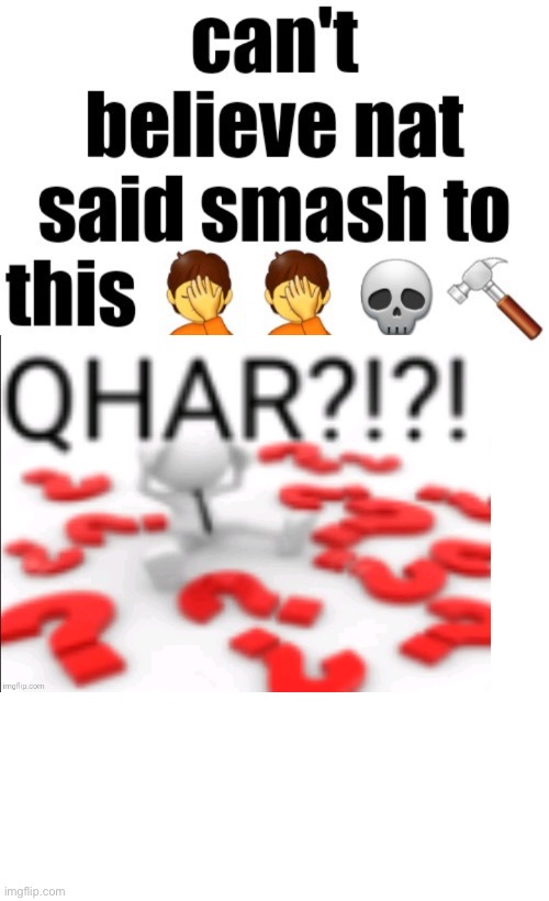 Can’t believe nat said smash to this | image tagged in can t believe nat said smash to this,qhar | made w/ Imgflip meme maker