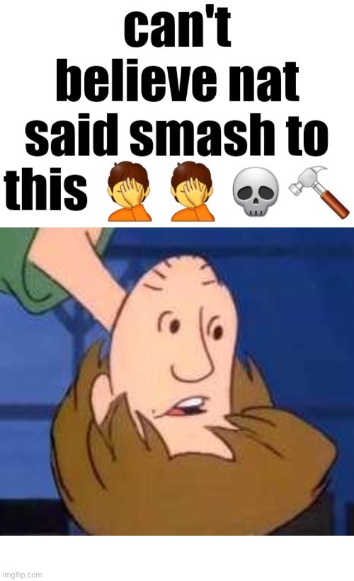 Can’t believe nat said smash to this | image tagged in can t believe nat said smash to this,inverted shaggy | made w/ Imgflip meme maker