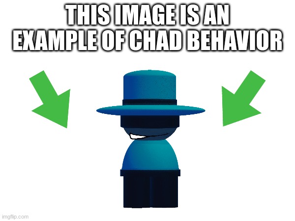 This image is an example of chad behavior | image tagged in this image is an example of chad behavior | made w/ Imgflip meme maker