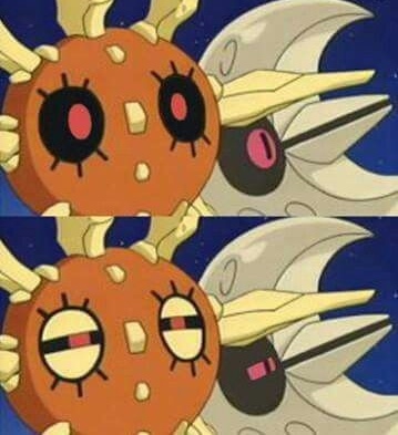 Solrock and Lunatone suspicious faces Blank Meme Template