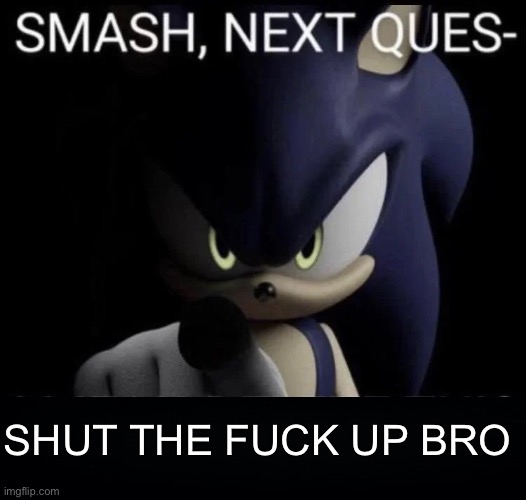 smash next quest- i mean delete this now | SHUT THE FUCK UP BRO | image tagged in smash next quest- i mean delete this now | made w/ Imgflip meme maker