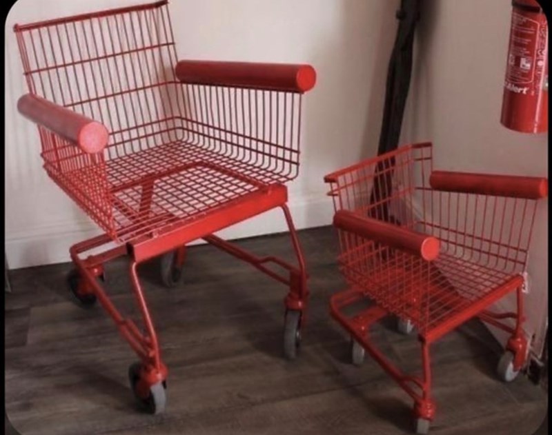 Shopping cart chairs Blank Meme Template