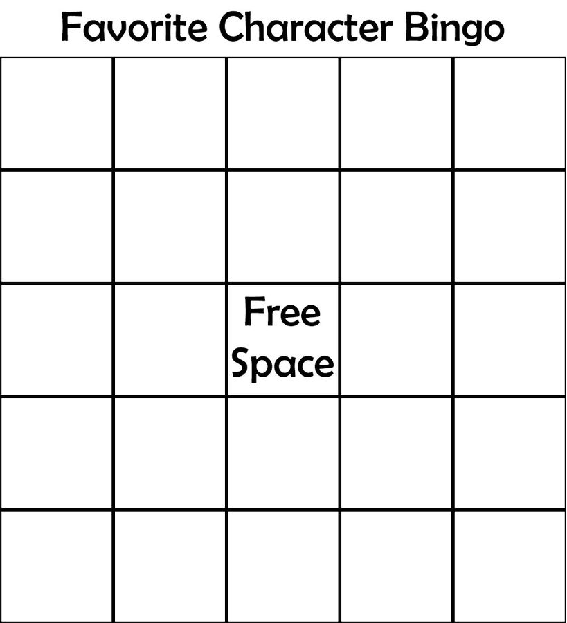 Favorite Character Bingo Blank Meme Template