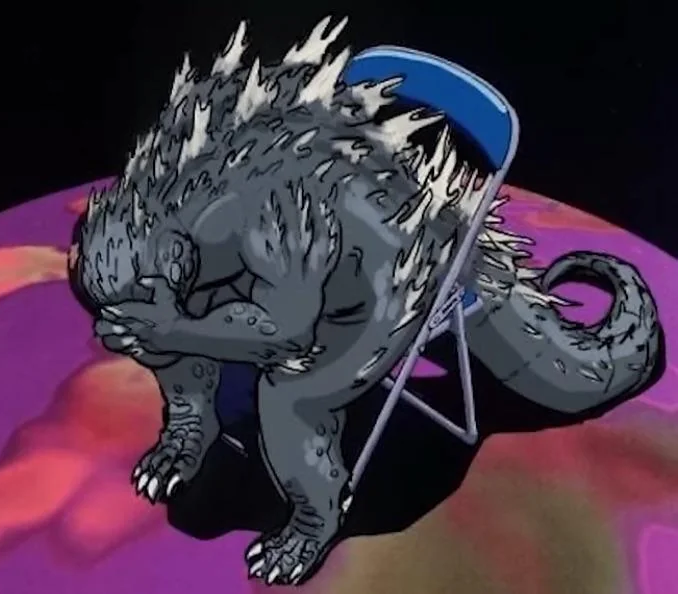 Godzilla sit meme of evangelion or smth idk Blank Meme Template