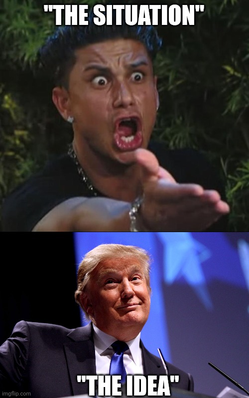 "THE SITUATION" "THE IDEA" | image tagged in situation,donald trump no2 | made w/ Imgflip meme maker