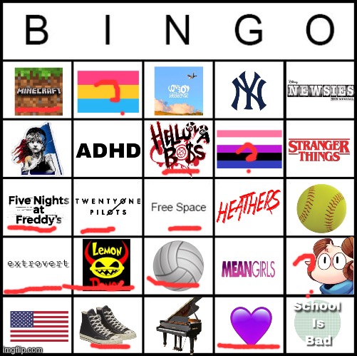 I don’t have adhd | image tagged in gay bingo | made w/ Imgflip meme maker