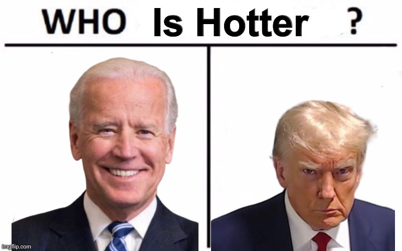 15 upvotes and it's going to the politics stream | image tagged in who is hotter | made w/ Imgflip meme maker
