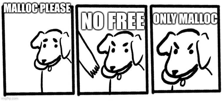 No Take, Only Throw | MALLOC PLEASE; NO FREE; ONLY MALLOC | image tagged in no take only throw | made w/ Imgflip meme maker