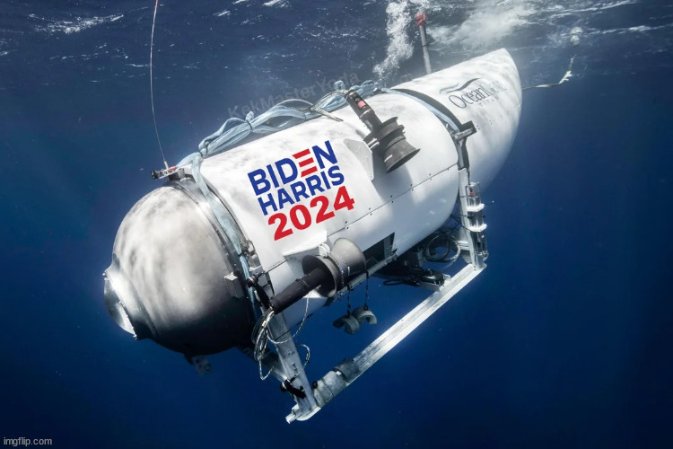 Sinking fast | image tagged in biden harris 2024,all the way to the bottom | made w/ Imgflip meme maker