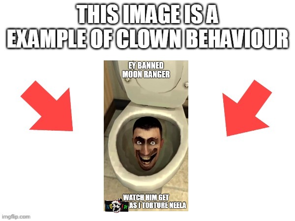 This image is a example of clown behaviour | image tagged in this image is a example of clown behaviour | made w/ Imgflip meme maker