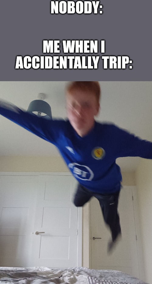 NOBODY:; ME WHEN I ACCIDENTALLY TRIP: | made w/ Imgflip meme maker