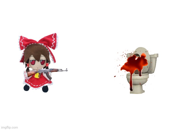 Reimu kills Shitbidi Toilet | made w/ Imgflip meme maker