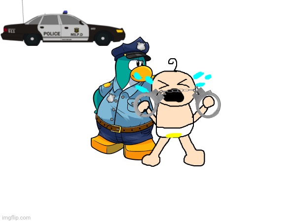Penguin cop arrests the Skibidipshit | made w/ Imgflip meme maker