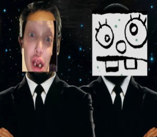 High Quality MEN IN BLACK CONNOR AND DOODLEBOB Blank Meme Template