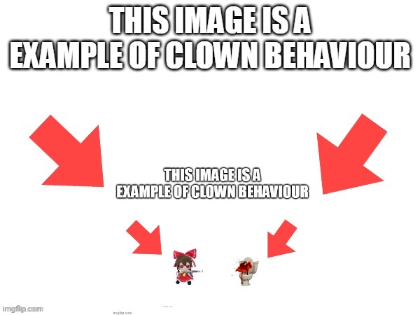 This image is a example of clown behaviour | image tagged in this image is a example of clown behaviour | made w/ Imgflip meme maker