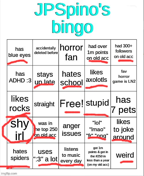 image tagged in jpspino's new bingo | made w/ Imgflip meme maker