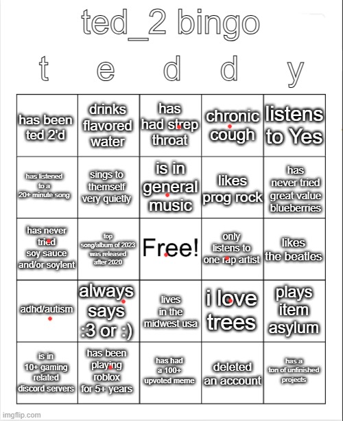 ted_2 bingo | image tagged in ted_2 bingo | made w/ Imgflip meme maker