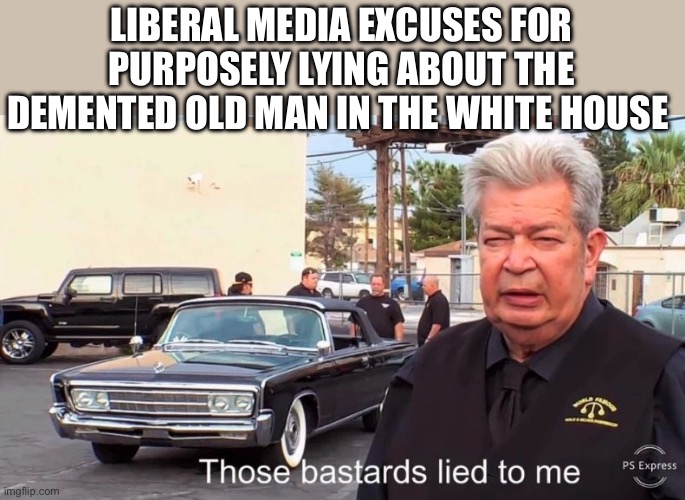 Lying Media | LIBERAL MEDIA EXCUSES FOR PURPOSELY LYING ABOUT THE DEMENTED OLD MAN IN THE WHITE HOUSE | image tagged in those basterds lied to me,politics,political meme,mainstream media,joe biden | made w/ Imgflip meme maker