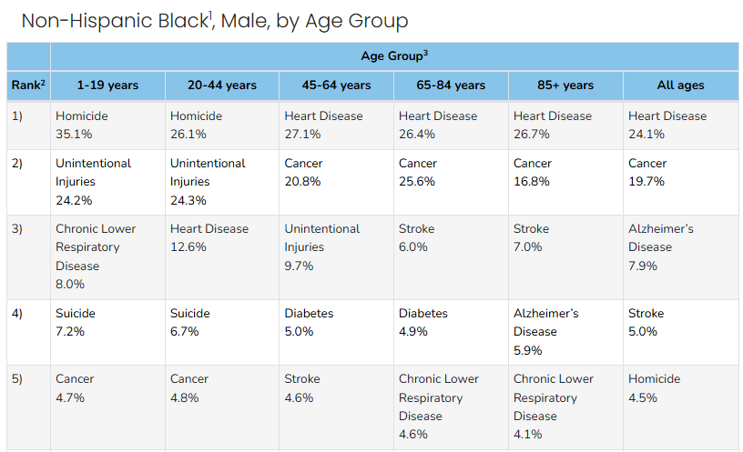 Black Male cause of death CDC Blank Meme Template