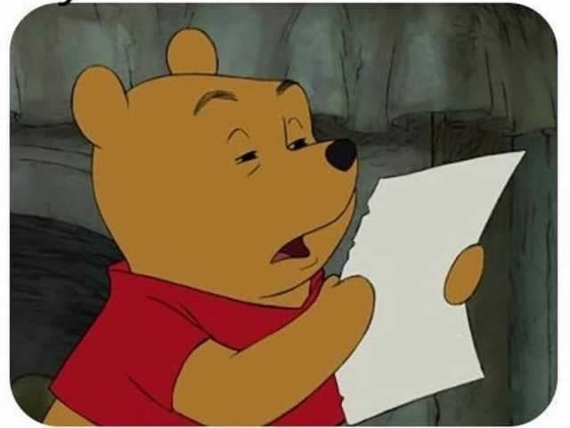 High Quality Winnie cant read Blank Meme Template