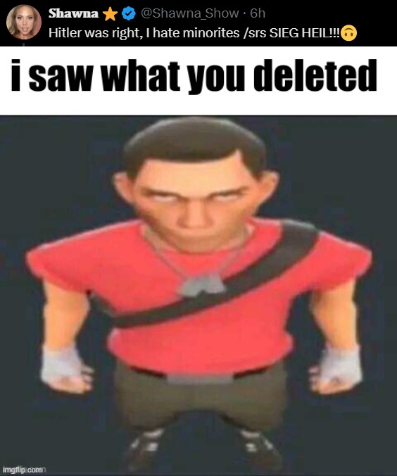 image tagged in i saw what you deleted scout | made w/ Imgflip meme maker