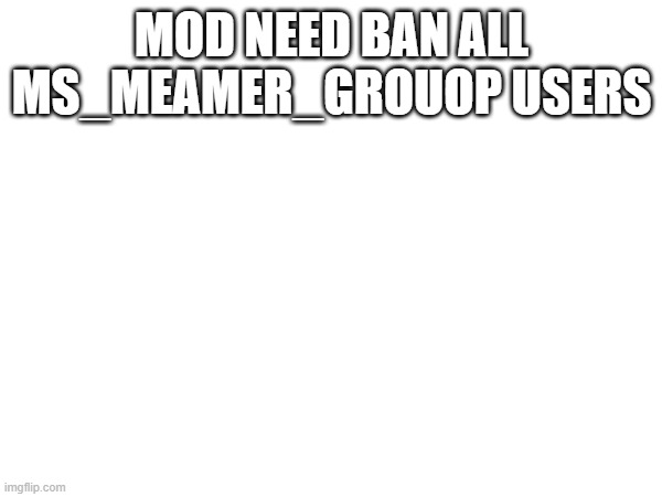 Anfdrew, ban ther users | MOD NEED BAN ALL MS_MEAMER_GROUOP USERS | made w/ Imgflip meme maker